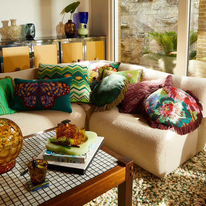 Calina Knit Cushion - Verdant Feather Insert
