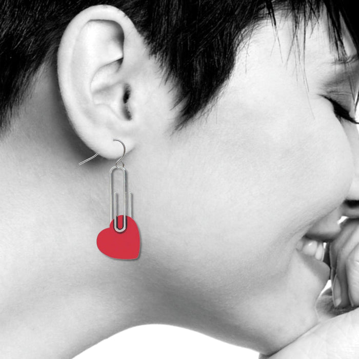 Capture Love Paperclip Heart Earrings - The New York Public Library Shop