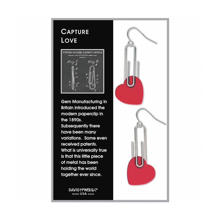 Capture Love Paperclip Heart Earrings - The New York Public Library Shop