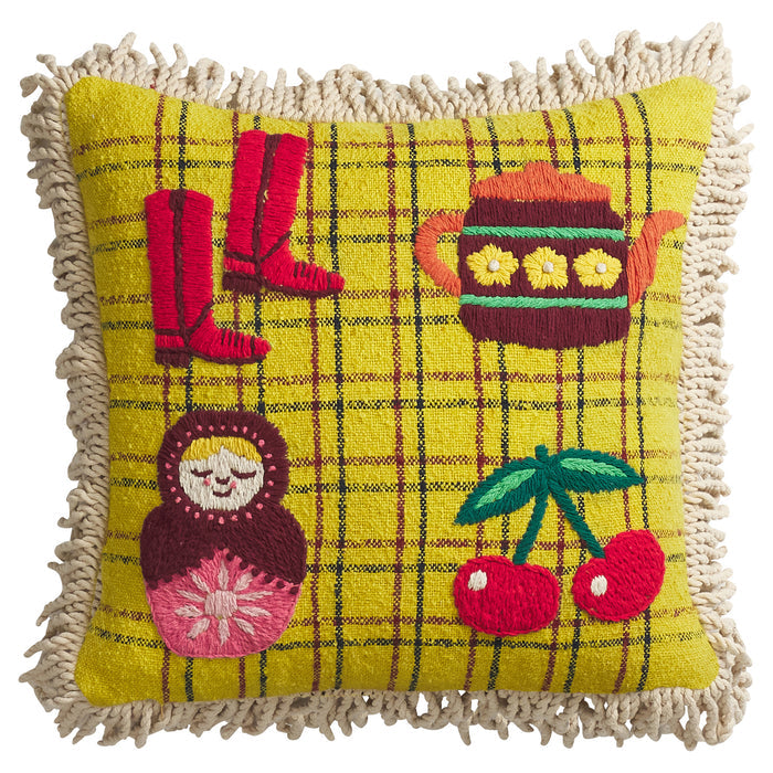 Carmin Embroidered Cushion Feather Insert