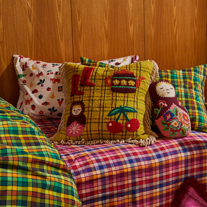 Carmin Embroidered Cushion Feather Insert