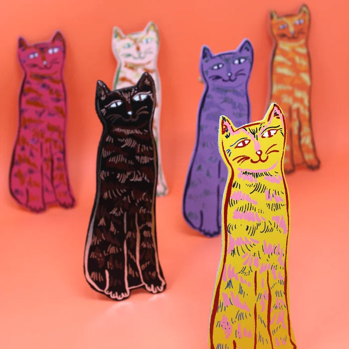 Cat Tails Leather Bookmark
