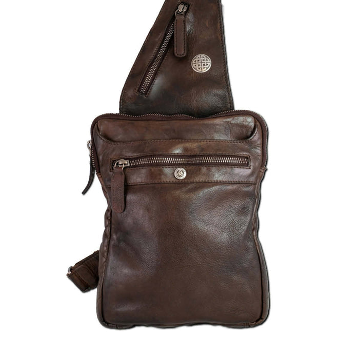 Celtic Leather Sling Bag - Brown