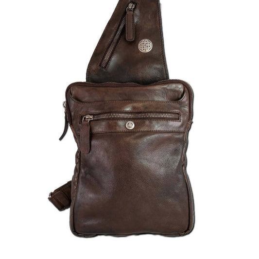 Celtic Leather Sling Bag - Brown