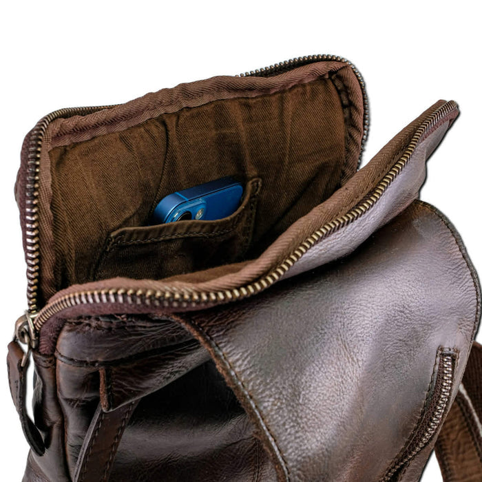 Celtic Leather Sling Bag - Brown