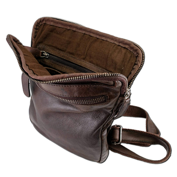 Celtic Leather Sling Bag - Brown