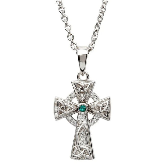 Celtic Trinity Knot Cross Adorned With Crystals