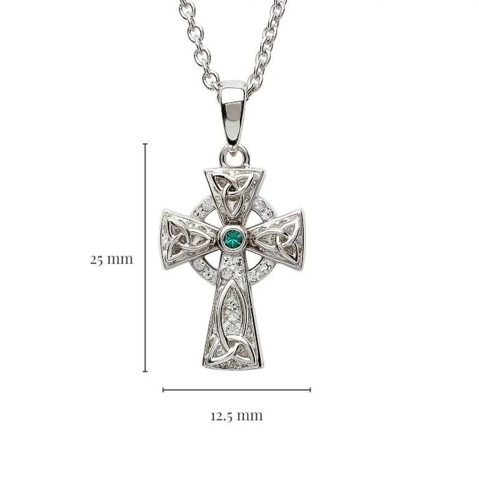 Celtic Trinity Knot Cross Adorned With Crystals