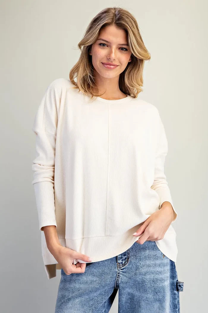 Center Seam Drop Shoulder Top