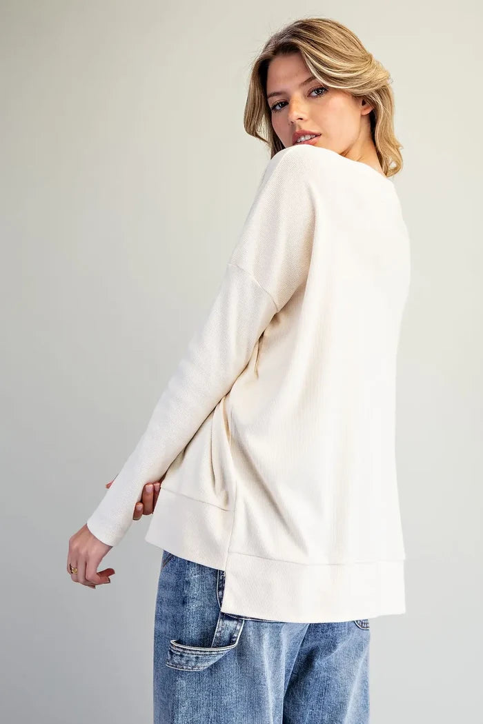 Center Seam Drop Shoulder Top