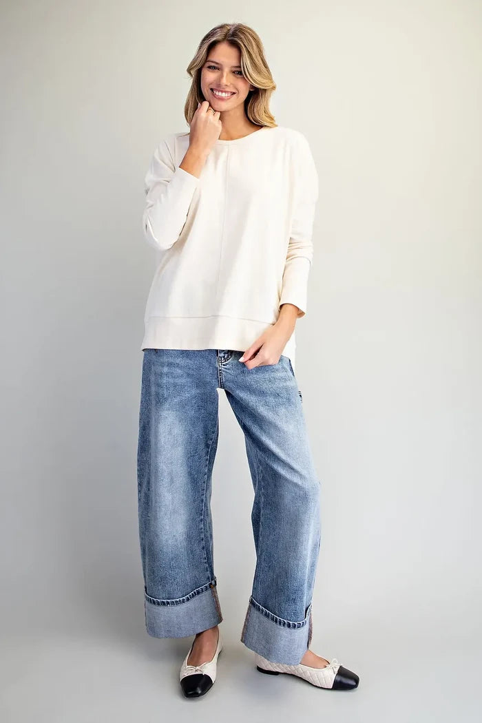 Center Seam Drop Shoulder Top