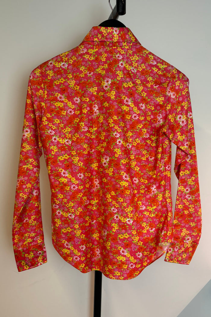 Centex Orange Floral Collared Shirt