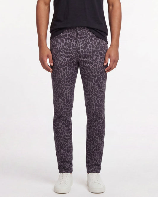 CHARLES LEOPARD PANTS - BLACK