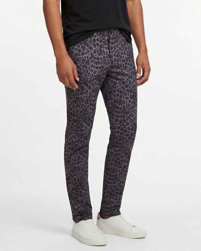 CHARLES LEOPARD PANTS - BLACK