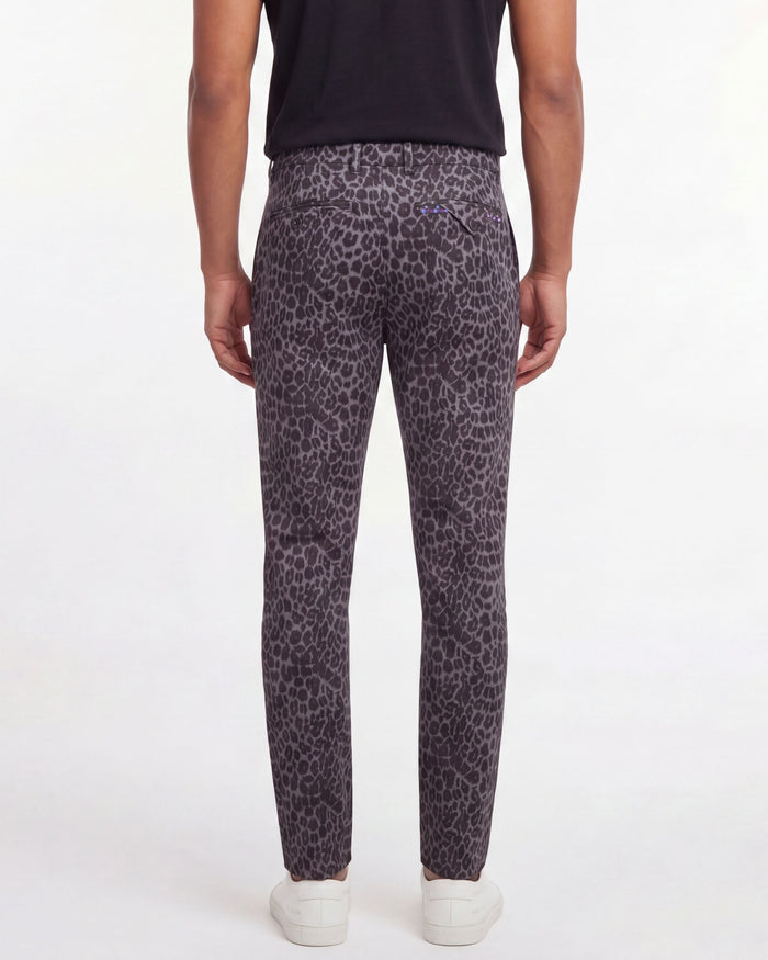CHARLES LEOPARD PANTS - BLACK