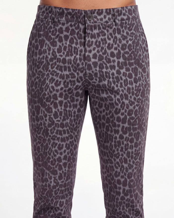 CHARLES LEOPARD PANTS - BLACK