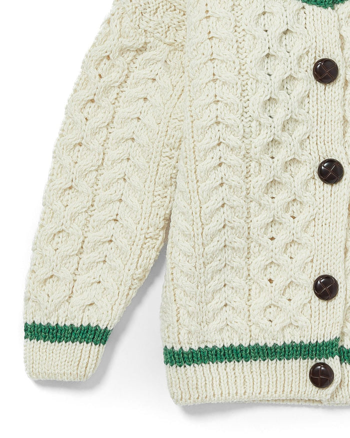 Child's Stripe Cardigan - Green Stripe
