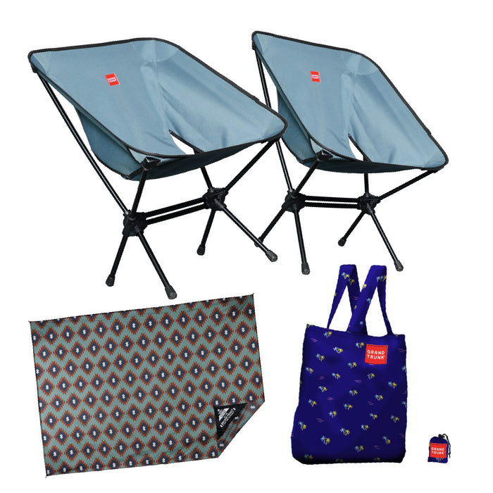 Chill Anywhere Bundle: Caddis HD Chair (x2), Adventure Sheet, Eco-tote Bag