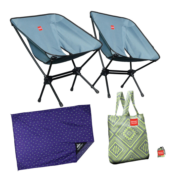 Chill Anywhere Bundle: Caddis HD Chair (x2), Adventure Sheet, Eco-tote Bag