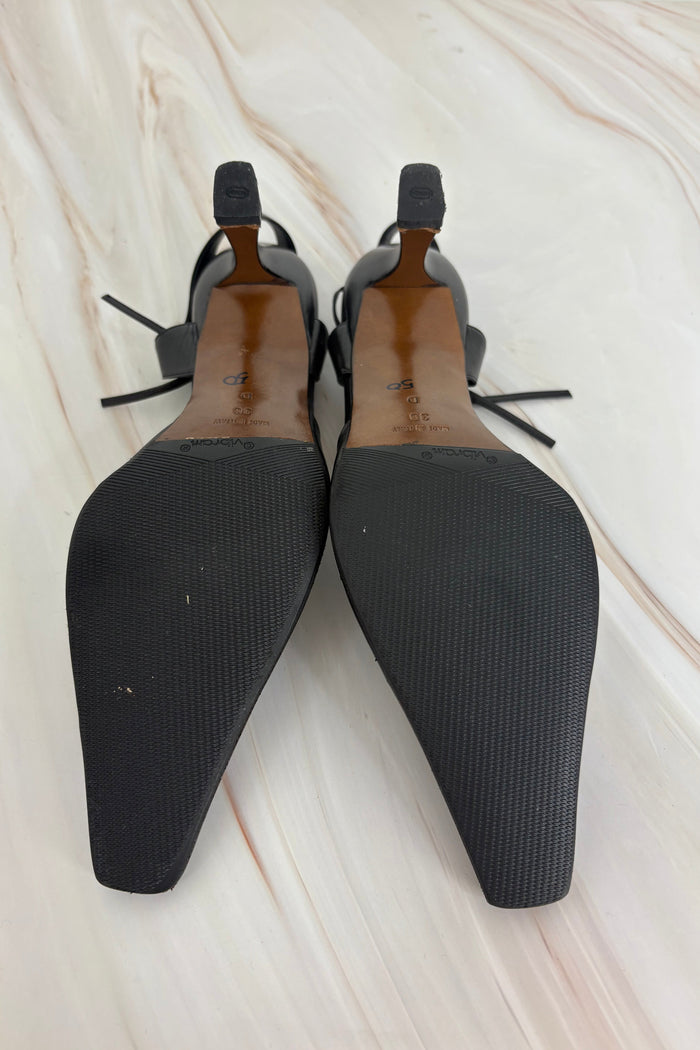 Christian Dior Black Tie-Ankle Pumps Late 1990s early 2000s