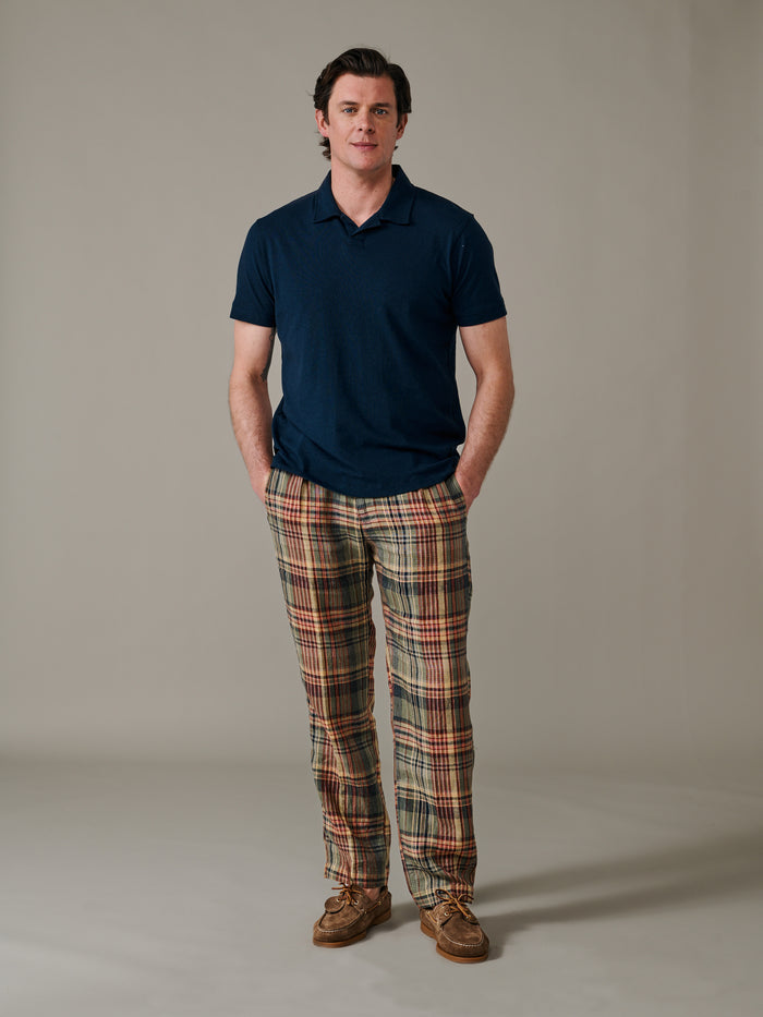 Aubin Navy Churchfield Open Collar Polo | Polo Shirts