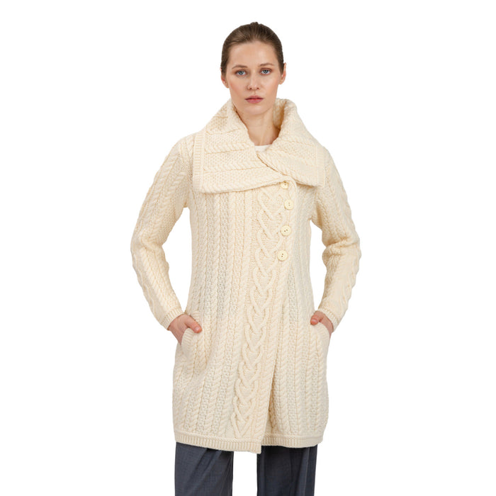 Classic Cable Coat - Cream