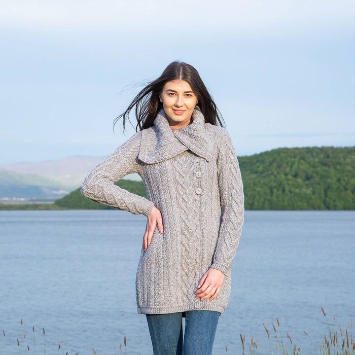 Classic Cable Coat - Gray