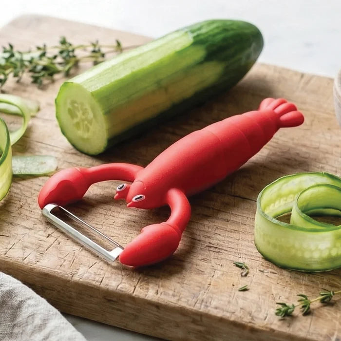 Red peeler shaped as a lobster.