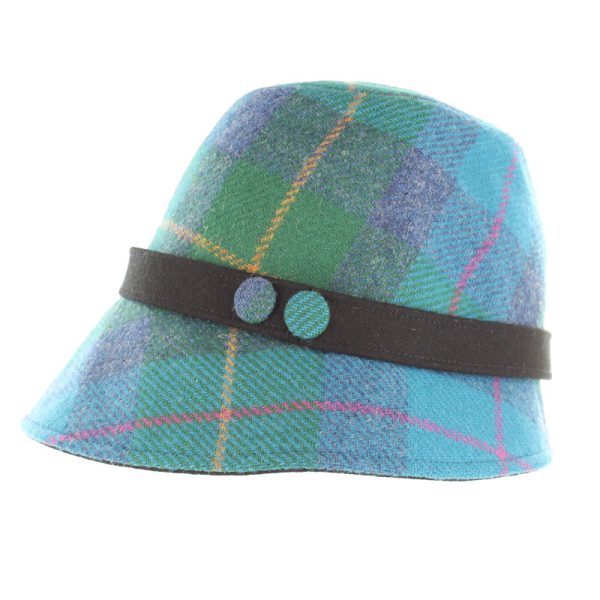 Clodagh Hat - Teal/Green Plaid