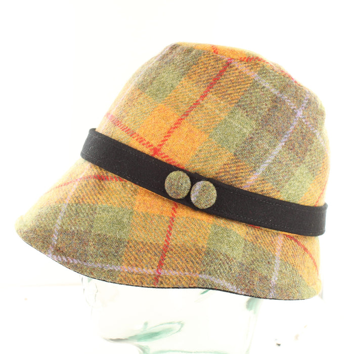 Clodagh Hat - Yellow/Green Plaid