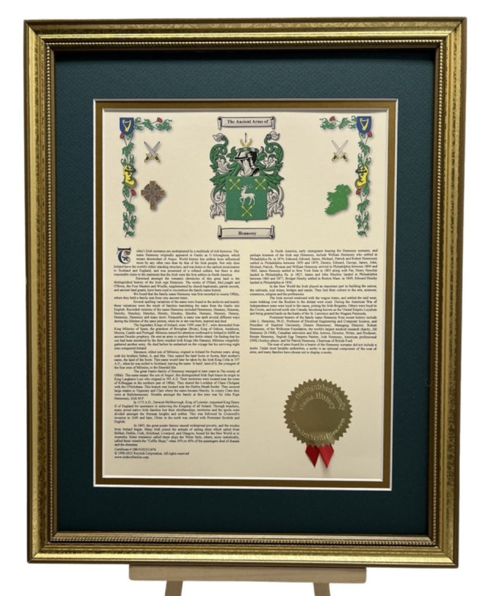 Coat of Arms & Family History Print — Portrait