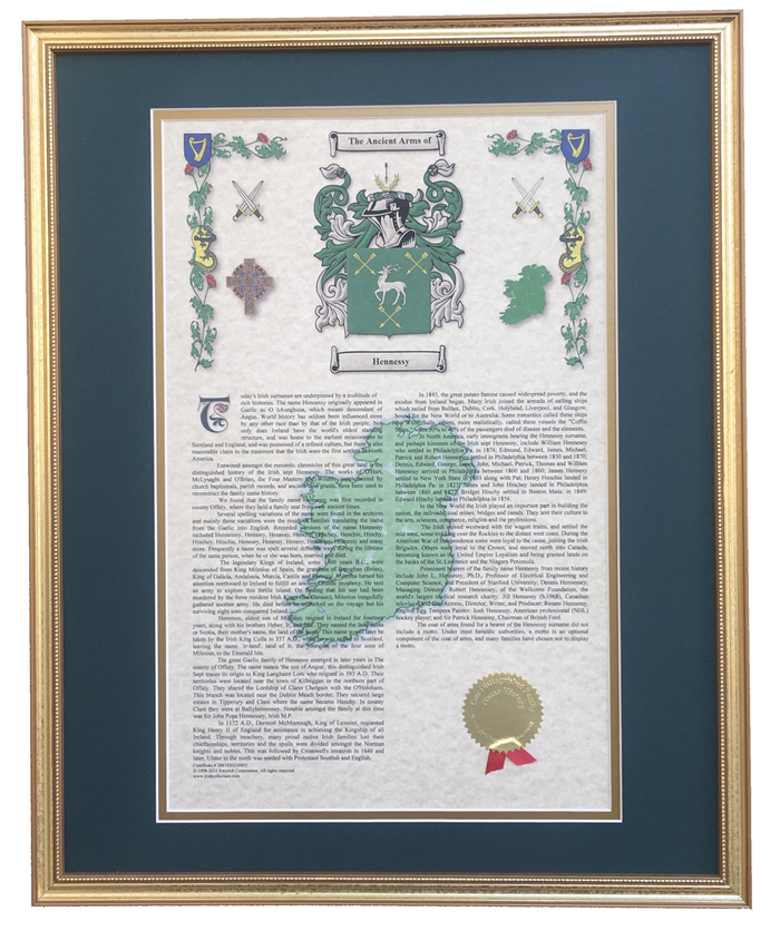 Coat of Arms & Family History Print — Portrait