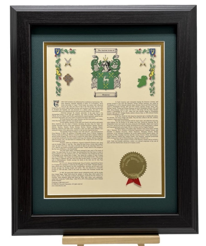 Coat of Arms & Family History Print — Portrait