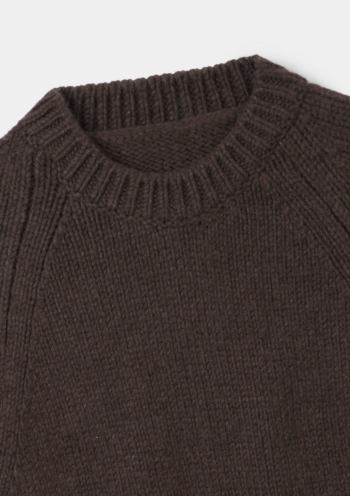 Cocoa Chunky Cashmere Jumper, Crew Neck Jumper - SIRPLUS