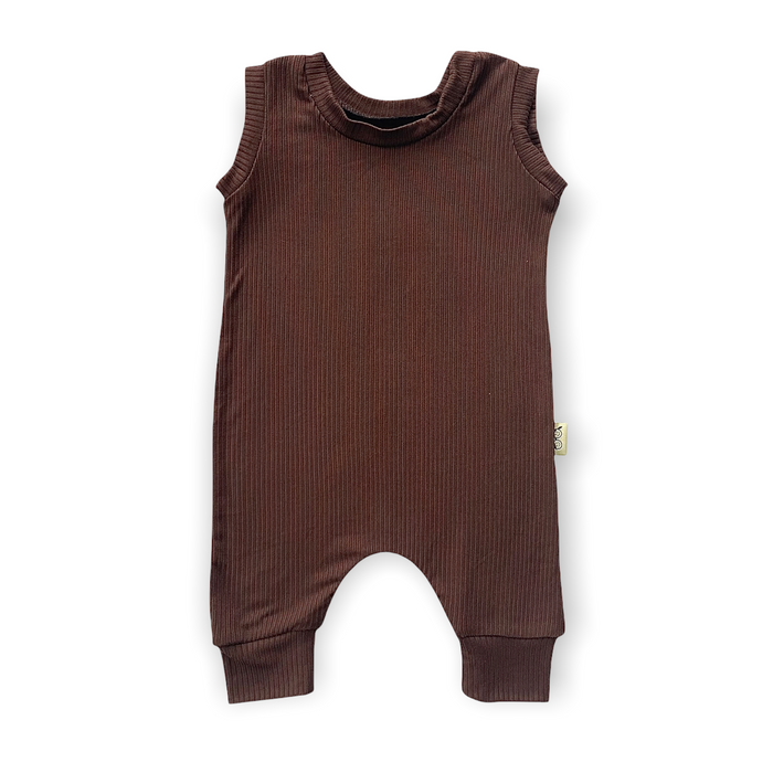 Cocoa Ribbed Harem Romper