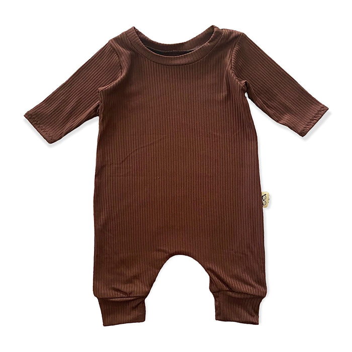 Cocoa Ribbed Harem Romper