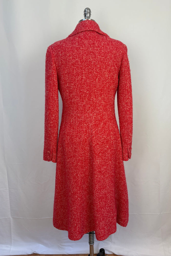 Collette Dinnigan Red Tweed Long Coat