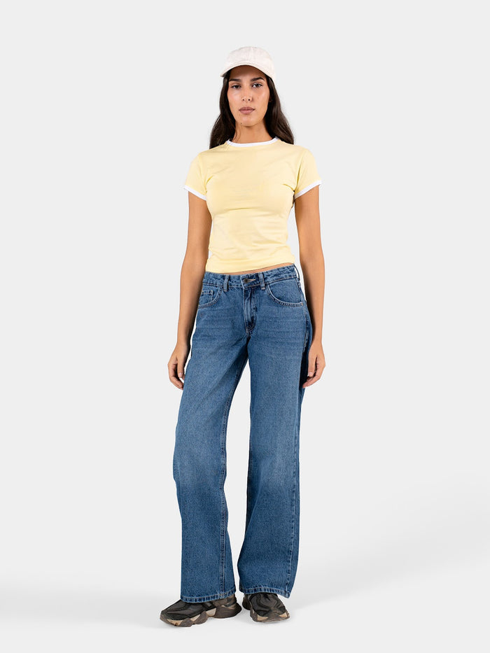 CONTRAST EDGE T-SHIRT YELLOW X WHITE 1