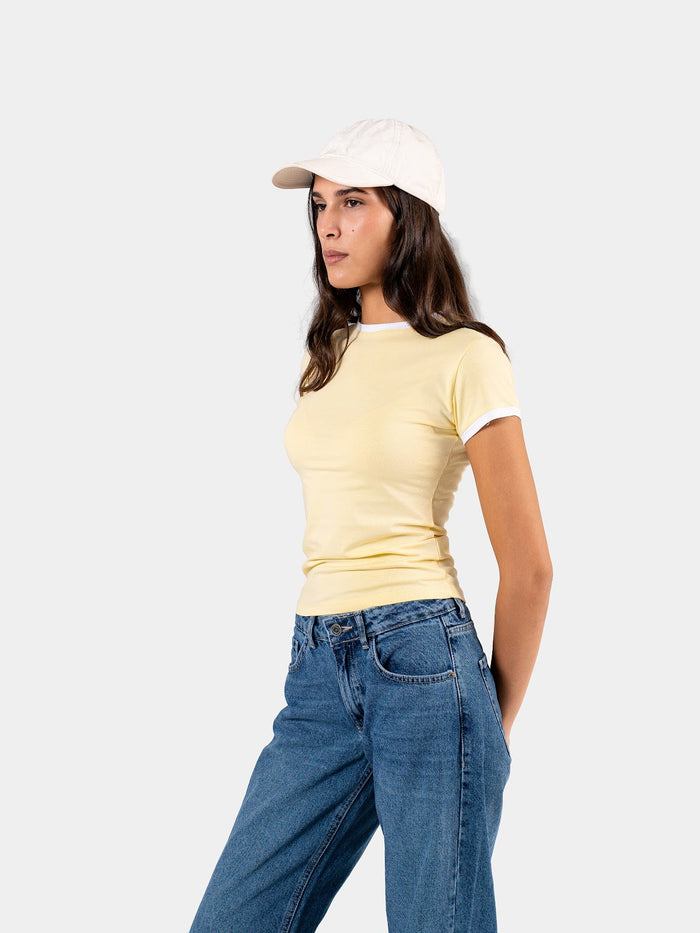 CONTRAST EDGE T-SHIRT YELLOW X WHITE 5