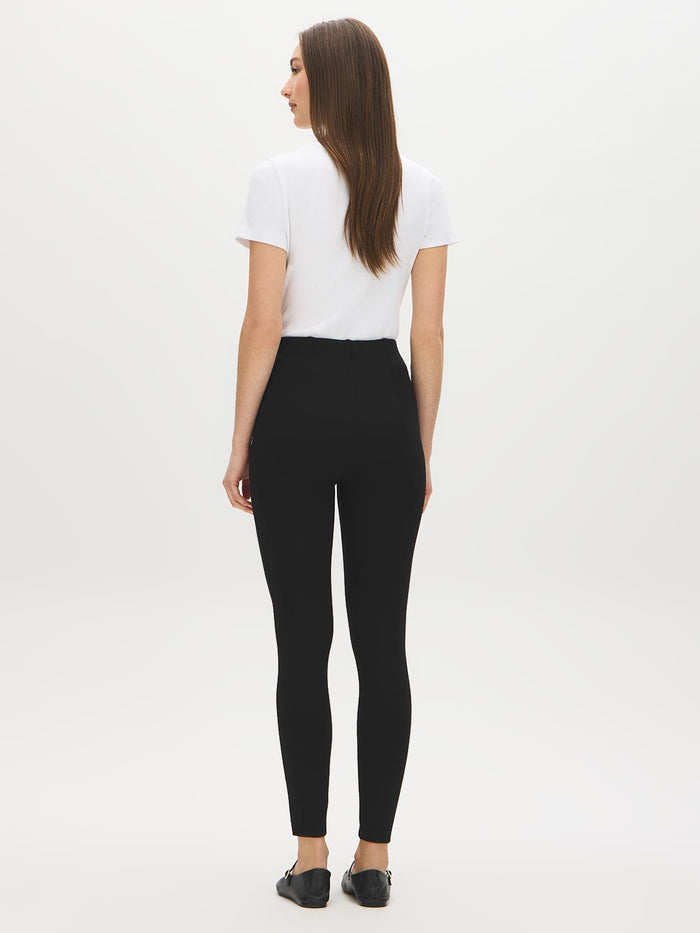 Black Corset Waist Skinny Pants - Back View - Suzy Shier