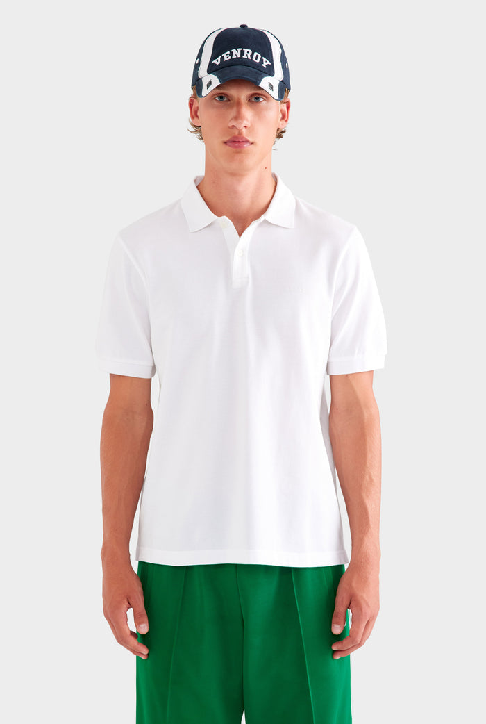Cotton Pique Polo - White
