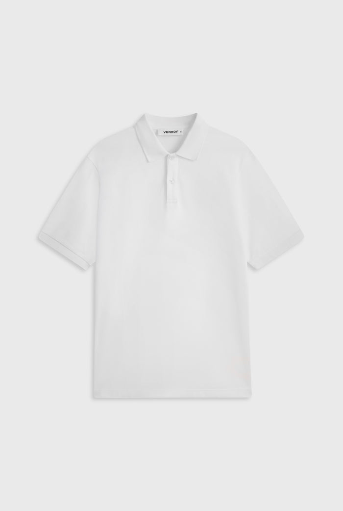 Cotton Pique Polo - White