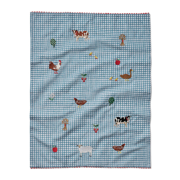 Country Farm Gingham Tea Towel