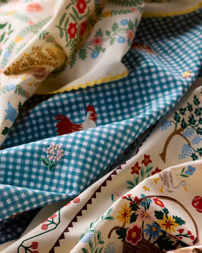 Country Farm Gingham Tea Towel