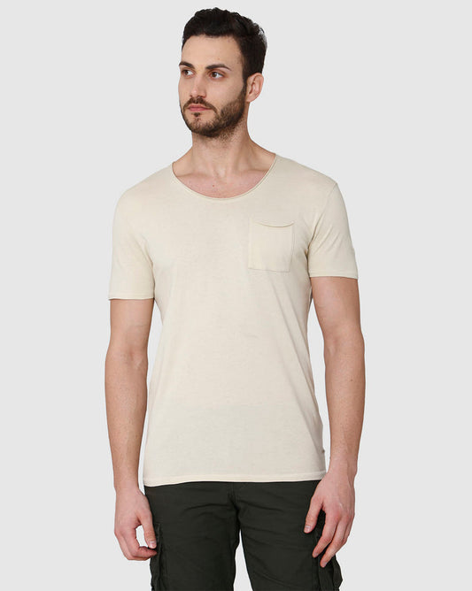 Cream Crew Neck T-Shirt