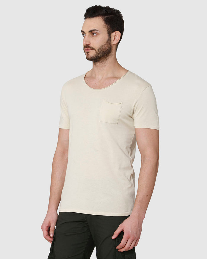 Cream Crew Neck T-Shirt