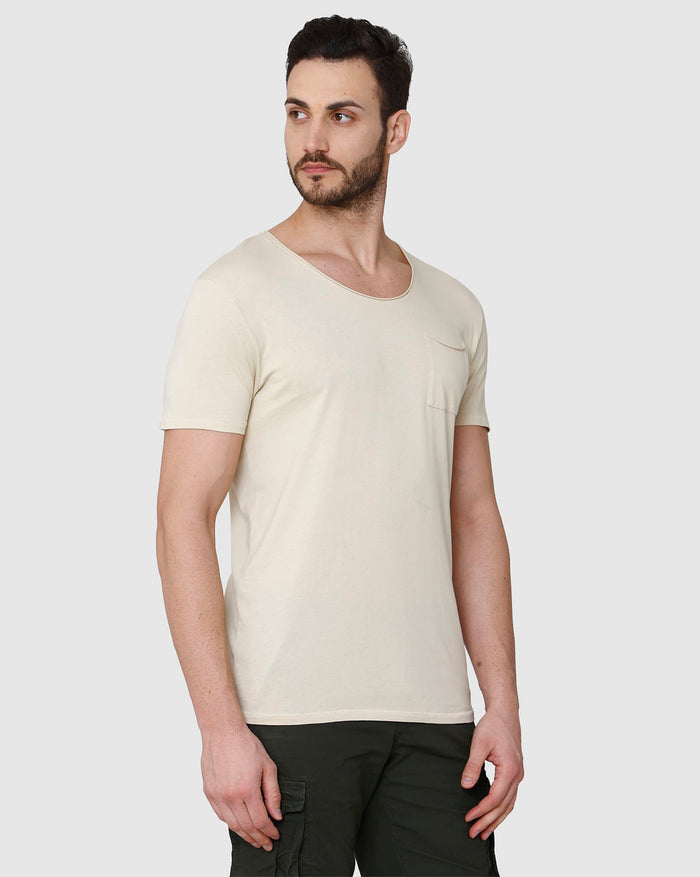 Cream Crew Neck T-Shirt