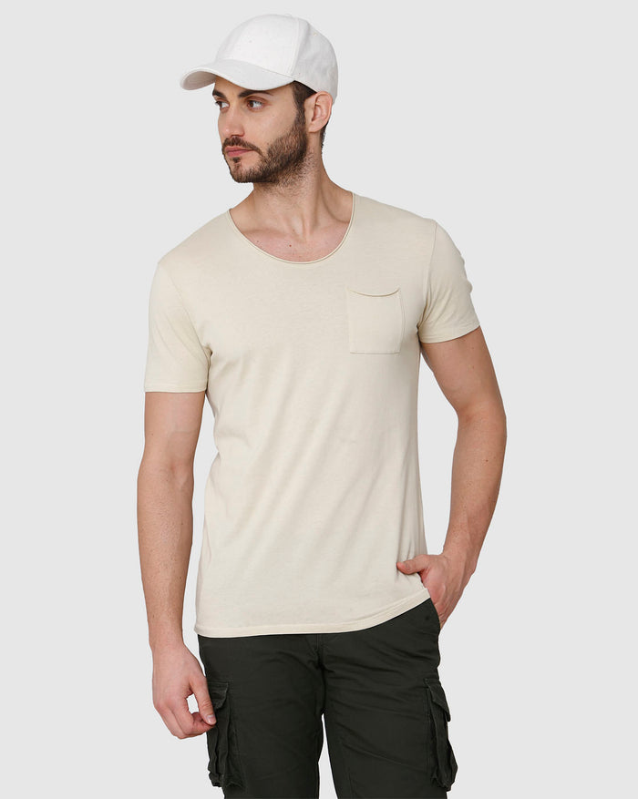 Cream Crew Neck T-Shirt