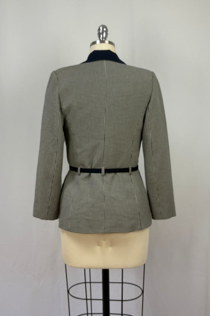 Creation Motys Paris Navy Check New Look Jacket with belt
