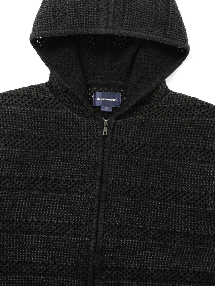 Crochet Knit Zip Hoodie
